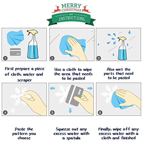 XIMISHOP 82PCS Christmas Snowflake Window Clings Stickers for Glass, Xmas Decals Christmas Decorations Indoor Holiday Snowflake Santa Claus Reindeer Decals for Party - Image 7