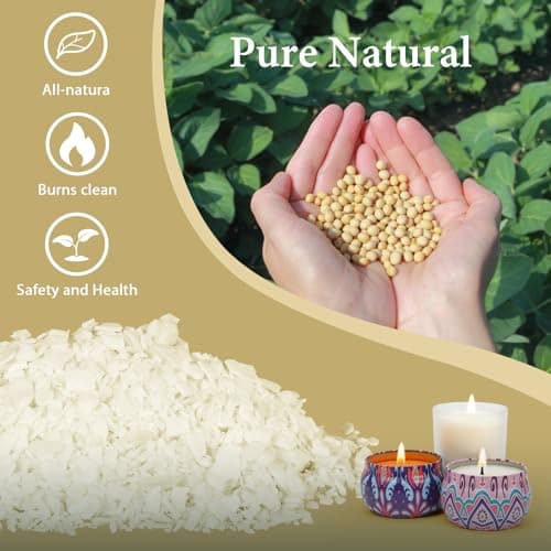 SACATR 5LB Soy Wax for Candle Making, 100% Soy Wax - Natural Candle Wax- No additives and Pure, Premium Quality Candle Wax for Candle Making - Image 2