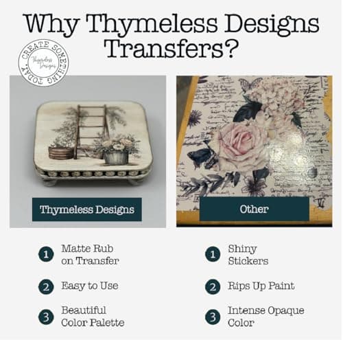 Rub on Transfers for Crafts and Furniture | 3 Design Sheets 6”x 12” | Home Decor Transfers | Furniture and Craft Decals | by Thymeless Designs (Farmhouse) - Image 2
