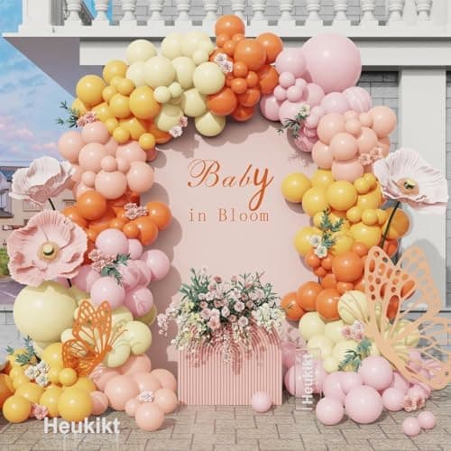 Amazon.com: 160Pcs Pink Yellow Orange Balloon Garland Arch Kit, Pastel Pink and Yellow Latex Balloons for Baby In Bloom Birthday Bee Bear Lemon Theme Groovy Thanksgiving Harvest Party Decorations : Home & Kitchen - Image 8