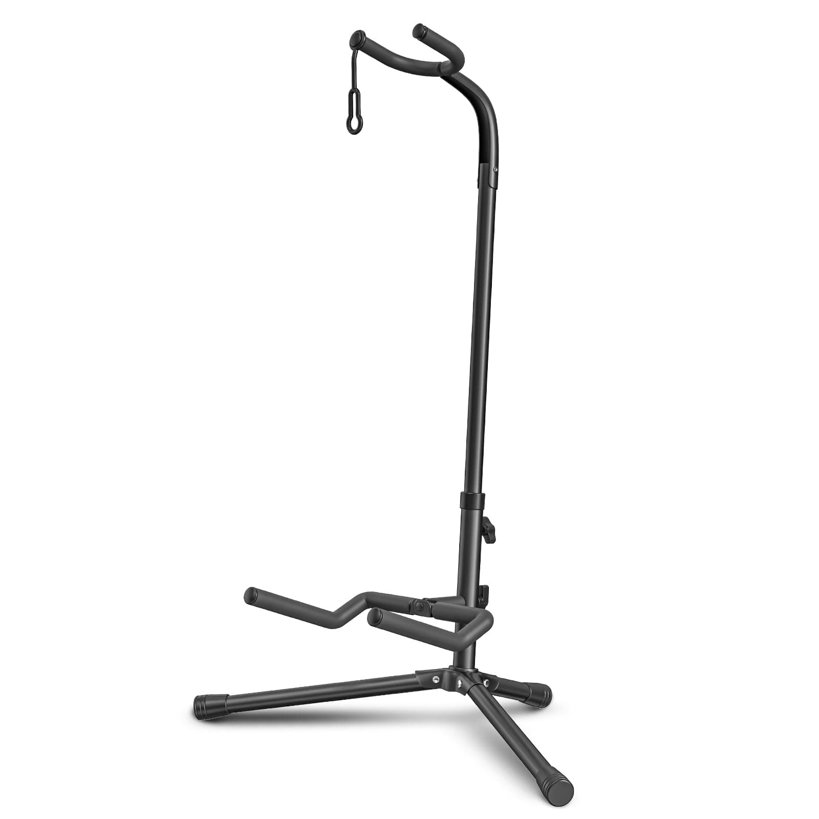 GLEAM Guitar Stand - Adjustable Fit Electric, Classical Guitars and Bass, Load Capacity 20LB, Accessories, Folding Type Black (CG-4)