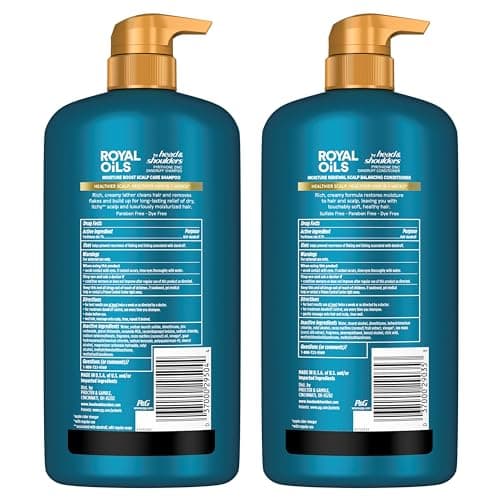 Head & Shoulders Royal Oils Dandruff Shampoo and Conditioner Set, Coconut Oil & Apple Cider Vinegar, Moisture Renewal, Scalp Relief, Curly & Coily Hair, Anti Dandruff, 31.4 Fl Oz Each, 2 Pack - Image 8