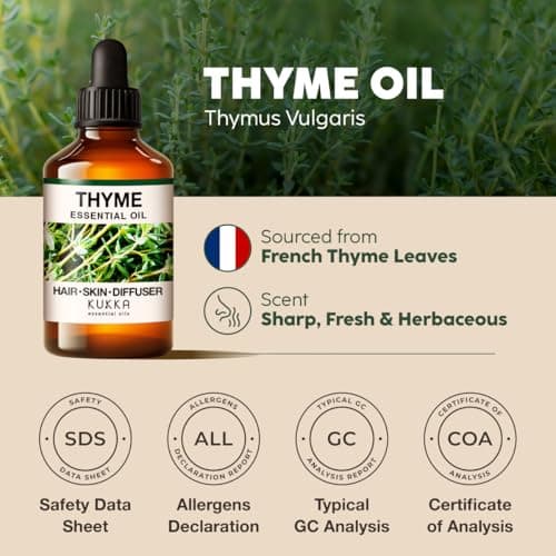 Kukka Thyme Essential Oil for Hair, Skin & Diffuser - 4 Fl Oz - Thyme Oil, Herbaceous Scent, for Aromatherapy, DIY Soap Making Scents - Image 5