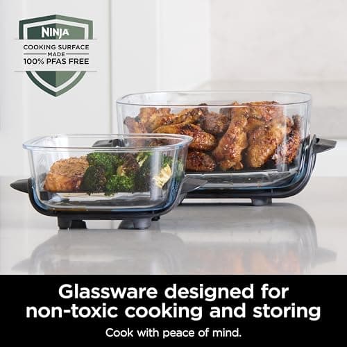 Ninja Crispi 4-in-1 Portable Glass Air Fryer Cooking System, 1500W, 4QT & 6-Cup TempWare Glass Containers with Storage Lids, Microwave, Freezer & Dishwasher Safe, Cyberspace Gray, FN101GY - Image 14
