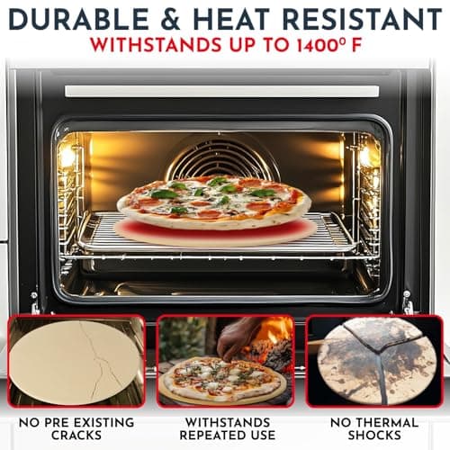 Culinary Couture 15 inch Round Pizza Stone for Oven - Large Pizza Stone for Grill, Cordierite Stones for Bread, Calzone, Cookies - Pizza Making Kit - Image 2
