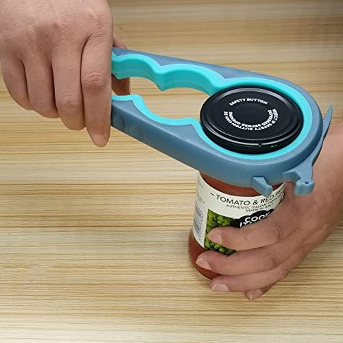 Otstar Jar Opener Bottle Opener and Can Opener for Weak hands, Seniors with Arthritis and Anyone with Low Strength, Mutil Jar Opener Get Lids Off Easily (Blue and Grey) - Image 4
