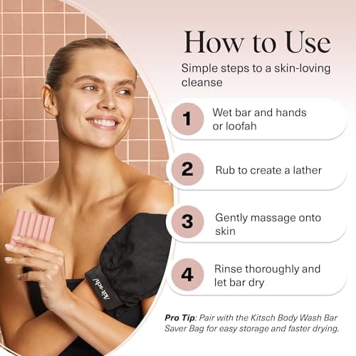 Kitsch Cleansing Tart Cherry Soap Bar with Refreshing Scent - Eco-Friendly Body Wash Women Love - Cherry Solid Bar Soap for Daily Use - Silicone, Sulfate and Paraben Free, Made in USA - 4oz - Image 8