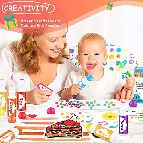 Dot Markers for Toddlers Kids Preschool, Bingo Daubers Washable Art Markers 8 Colors, Toddlers Arts and Crafts Supplies, Kids Painting Drawing Coloring Supplies, Dot Paint Craft Kit Preschool Learning - Image 4