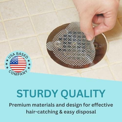 Aire Allure, 25 Pack, Disposable Shower Drain Hair Catcher Mesh Stickers - Image 2