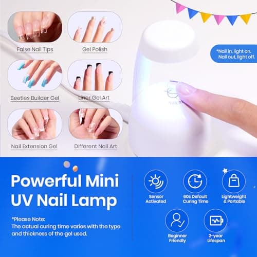 Beetles Tipex Gel Nail Kit Short Coffin Instant Apex Nail Tips & Beetles 15ml Nail Dehydrator and Primer - Image 5
