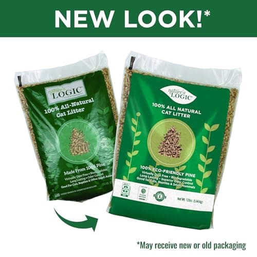 Nature's Logic 100% Natural Pine Pellet Cat Litter - 100% Ponderosa Pine, Dust-Free, Unscented, Biodegradable - Safe for Cats, Kittens, Reptiles & Small Pets - Highly Absorbent - 12 lb Bag - Image 3