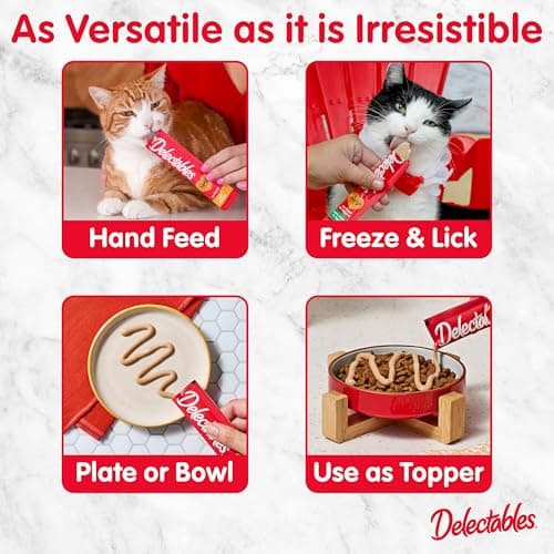 Delectables Squeeze Up Kitten Variety Pack, Creamy Squeezable Puree, Lickable Wet Cat Treats, Grain Free, No Added Fillers, No by-Products, No Added Preservatives, 0.5 Ounces Tube, 20 Tubes Total - Image 6