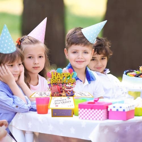 ROBBEAR Funny Happy Birthday Pop Up Card, Sweet 3D Birthday Gift Box for Adults and Kids with Envelopes, Unique Handmade Foldable Celebration Cards for Daughter, Son, Mom, Dad, Friend - Image 4