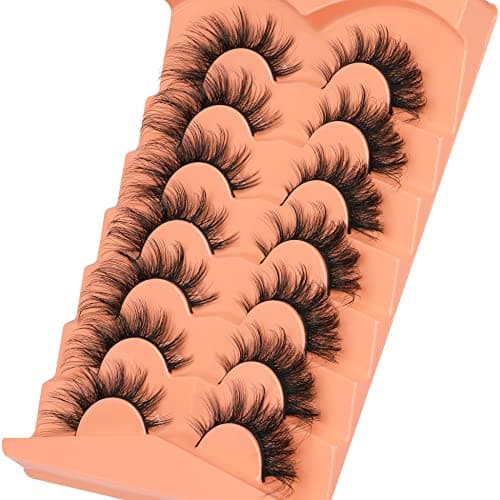 False Eyelashes Wispy Lashes Natural Look Fake Eyelashes Cat Eye Lashes Mink Fluffy Strip False Lashes Fox Eye Lashes Pack 7 Pairs ALICROWN - Image 6