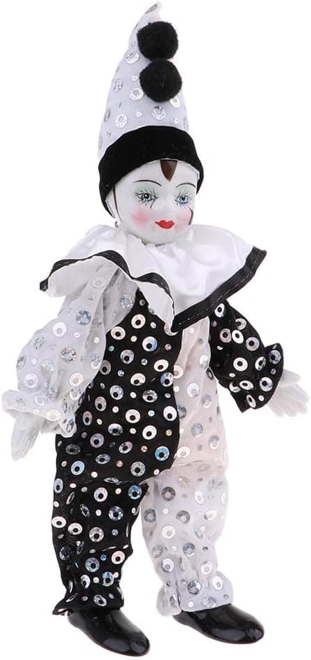 DYNWAVE 9inch Clown Doll - can Sitting & Standing, Hand Painted Harlequin Doll Display Decoration,Valentin Gift - Image 2