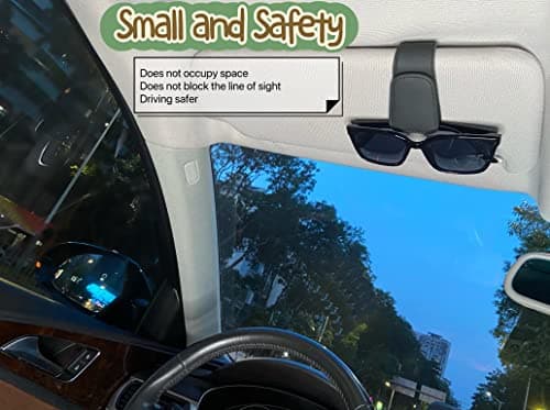 Magnetic Leather Sunglass Holder for Car, Sunglasses Clip for Car Visor, Auto Interior Accessories Universal for Different Size Eyeglasses (Black) - Image 7