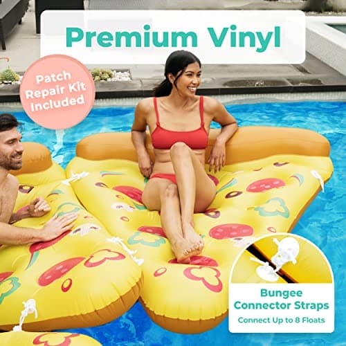 Greenco Giant Inflatable Pizza Pool Float Single - Pizza Floats for Pool - 75 x 61 Inches - Image 4