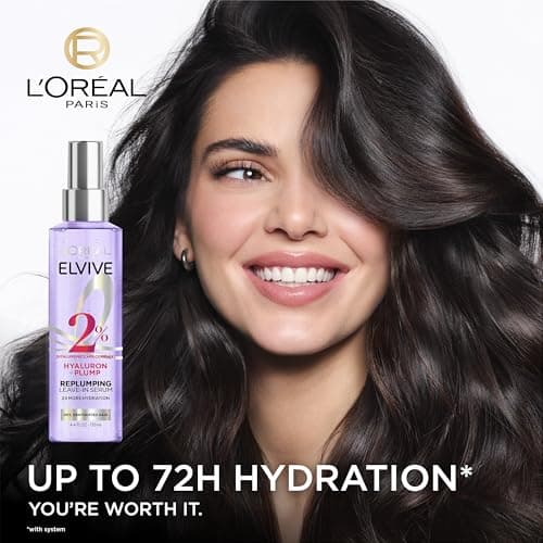 L'Oreal Paris Elvive Hyaluron Plump Moisture Plump Hair Serum for Dehydrated, Dry Hair with Hyaluronic Acid Care Complex, Paraben-Free, 4.4 Fl Oz - Image 3