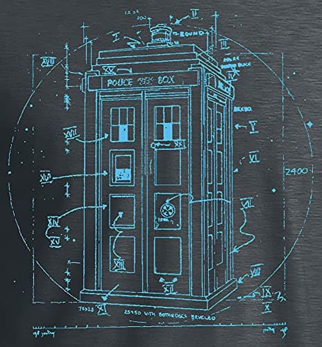Doctor Who T-Shirt Vitruvian Tardis Police Box Tee S Dark Heather - Image 2