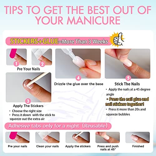 White Nails Press ons, Press on Nails Medium Square Glue on Nails Medium Length, Short Acrylic Nails Glue on Medium Coffin Nails Fake Nails False Nails for Women, Thick Solid Color Gel Nails 24Pcs - Image 6