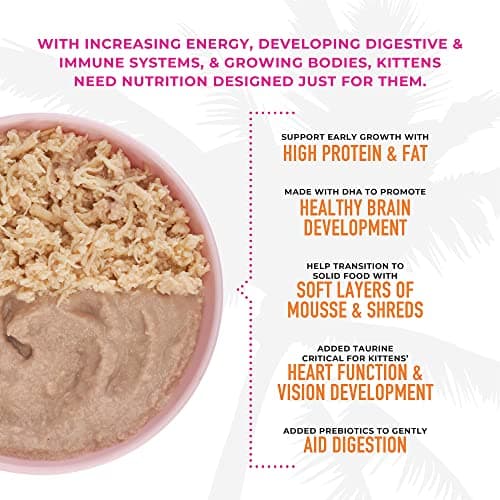 Tiki Cat Baby Mousse & Shreds, Chicken, Salmon, and Chicken Liver, High-Protein, Wet Cat Food for Kittens 4 Weeks+, 1.9 oz. Cans (Pack of 3) - Image 5