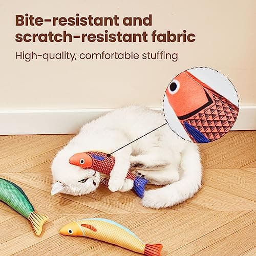 Potaroma Cat Toys Saury Fish, 3 Pack, Catnip Crinkle Sound, Soft and Durable, Interactive Kitten Kicker for Indoor Kitty Exercise 9.4 Inches for All Breeds - Image 6