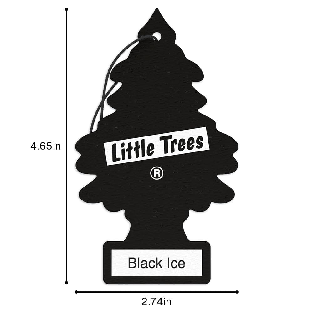 LITTLE TREES Car Air Freshener | Hanging Tree Nagbibigay ng Pangmatagalang Amoy para sa Auto at Bahay | Black Ice, 24 Air Fresheners - Image 7