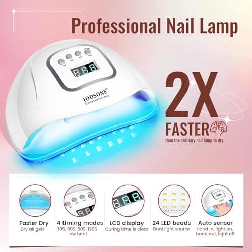 JODSONE Gel Nail Polish Kit with U V Light 32 Colors Gel Polish Nail + 4 Functional Adhesive Bottles Kit Soak Off Manicure Tools Gifts for Women - Image 8