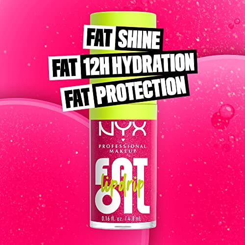NYX PROFESSIONAL MAKEUP Fat Oil Lip Drip, Moisturizing Lip Oil Gloss, Vegan Tinted Formula, Up to 12 HR Hydration - Supermodel (Shimmering Magenta) - Image 2