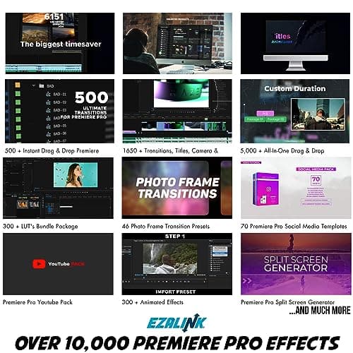 Video Editing Software Pack | Editor, YouTube Downloader, MP3 MP4 Converter, Green Screen App | 10K Transitions for Premiere Pro and Sound Effects | Windows and Mac 64GB USB - Image 3