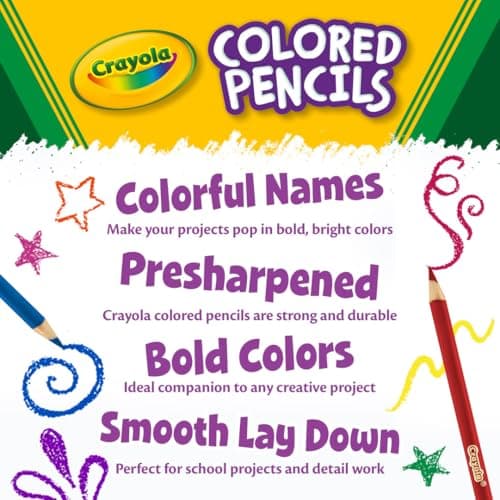 Crayola Colored Pencils (36ct), Kids Pencil Set, Back to School Essentials, Must Have Classroom Supplies for Kids, Pre-Sharpened Coloring Book Pencils, 3+ - Image 4