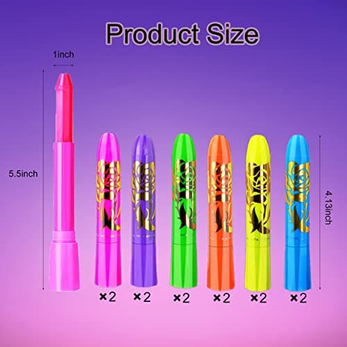 12 PCS Glow Face Body Paint, Glow In The Dark Under UV Black Light Sticks Makeup Neon Face Painting Kits for Adult Halloween Festival Accessory Glow Party Supplies - Image 2