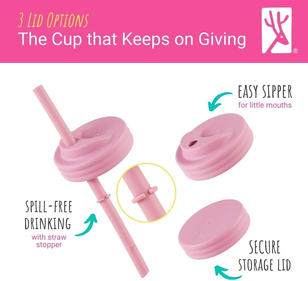 Elk and Friends Kids + Toddler Glass Cups | The Original 8oz Glass Mason Jar with Sleeves + Lids | Silicone Straws + Stopper | Smoothie Cup | Food Storage | Spill Resistant | Dishwasher Safe | 4 Pack Gray/Sage/MistyBlue/Navy 4 Pack - Image 5