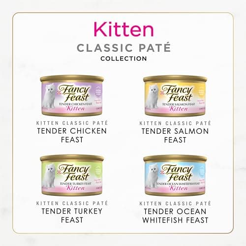 Purina Fancy Feast Tender Ocean Whitefish, Turkey, Chicken and Salmon Feasts Wet Kitten Food Variety Pack - (Pack of 24) 3 oz. Boxes - Image 3