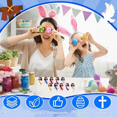 Bememo 25 Pcs Little Jesus Figures Original Design Jesus Love You Mini Rubber Toys to Hide and Seek Religious Party Favors Sunday School Baptism Gifts(Lively Colors) - Image 7