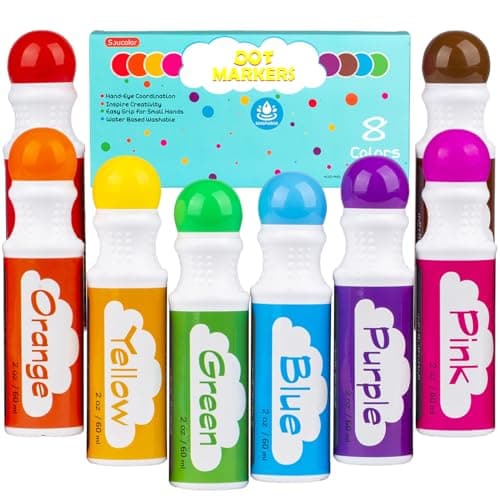 Dot Markers for Toddlers Kids Preschool, Bingo Daubers Washable Art Markers 8 Colors, Toddlers Arts and Crafts Supplies, Kids Painting Drawing Coloring Supplies, Dot Paint Craft Kit Preschool Learning