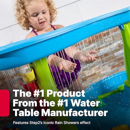 Step2 Rain Showers Splash Pond Toddler Water Table, Kids Water and Sand Activity Sensory Playset, Summer Outdoor Toys, 13 Piece Toy Accessories, For Toddles 1.5+ Years Old - Image 5