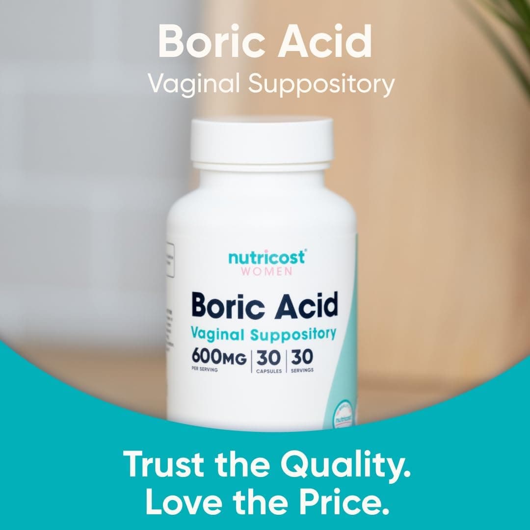 Nutricost Boric Acid 600mg, 30 Capsules - Vaginal Suppository - Non-GMO - for Women 30 Count (Pack of 1) - Image 6