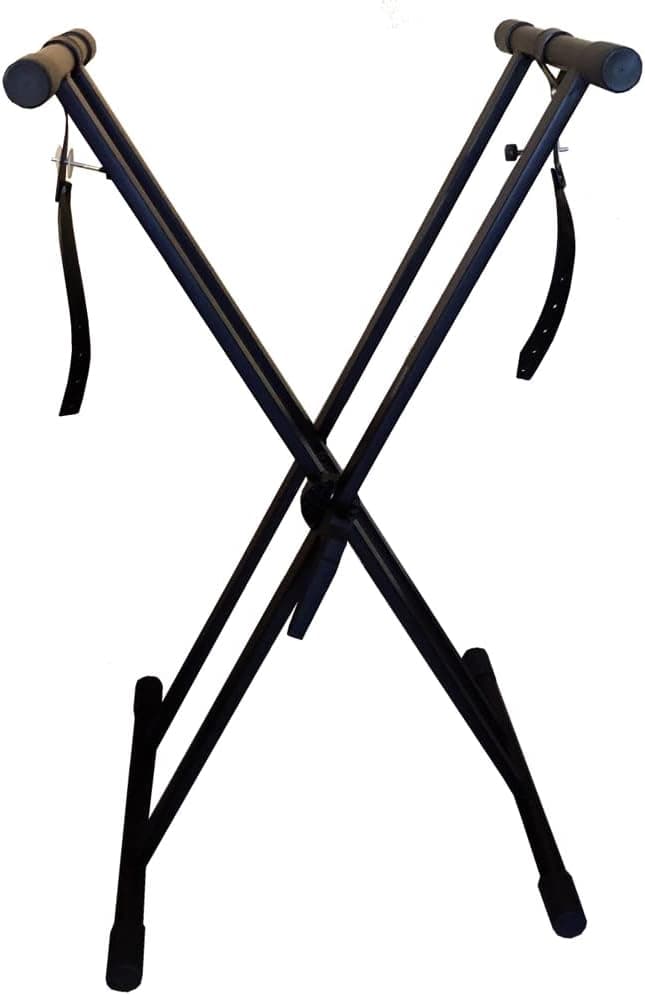 RockJam Xfinity Heavy-Duty, Double-X, Pre-Assembled, Infinitely Adjustable Piano Keyboard Stand with Locking Straps Pre-Assembled Double Braced Keyboard Stand - Image 8