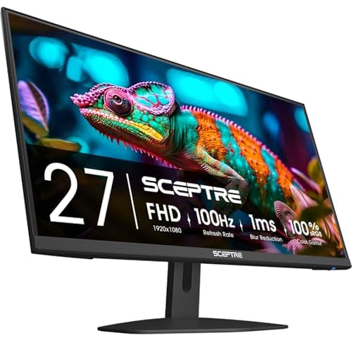 Sceptre New 27-inch Gaming Monitor 100Hz 1ms DisplayPort HDMI x2 100% sRGB AMD FreeSync Build-in Speakers, Eye Care Frameless Machine Black 2024 (E275W-FW100T) - Image 6