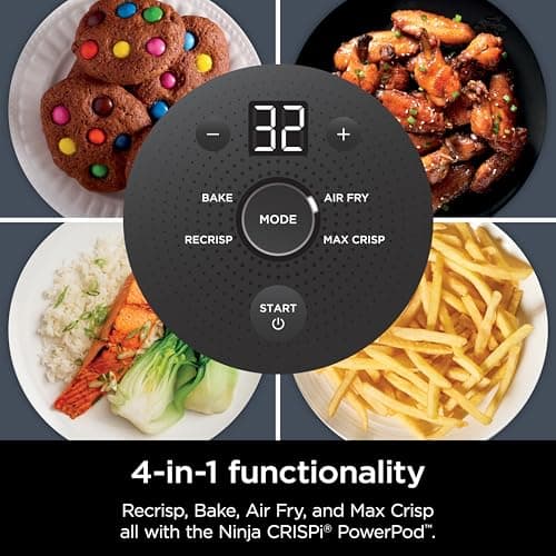 Ninja Crispi 4-in-1 Portable Glass Air Fryer Cooking System, 1500W, 4QT & 6-Cup TempWare Glass Containers with Storage Lids, Microwave, Freezer & Dishwasher Safe, Cyberspace Gray, FN101GY - Image 8
