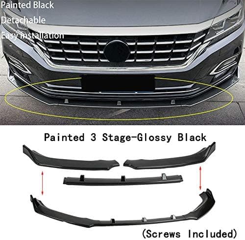 Bright Black Front Bumper Lip Splitter Spoiler Compatible with Volkswagen VW USA Passat B7 S/SE/SEL/TDI/Sport/ 2012 2013 2014 2015 Accessories - Image 3