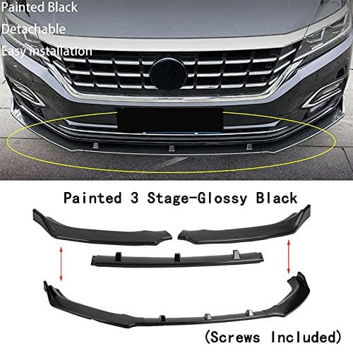 MUTUSAISI Bright Black Front Bumper Lip Splitter Spoiler Compatible with Volkswagen VW USA Passat B7 S/SE/SEL/TDI/Sport/ 2012 2013 2014 2015 Accessories - Image 3