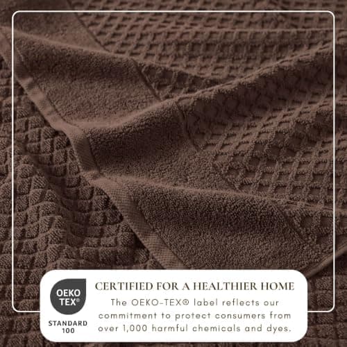 Dark brown terry cloth towels for hair and skin - Image 6