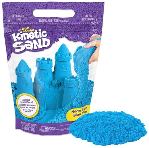 Kinetic Sand, 2.5lbs Blue Play Sand, Moldable Sensory Toys for Kids, Resealable Bag (Packaging May Vary), for Ages 3 and up