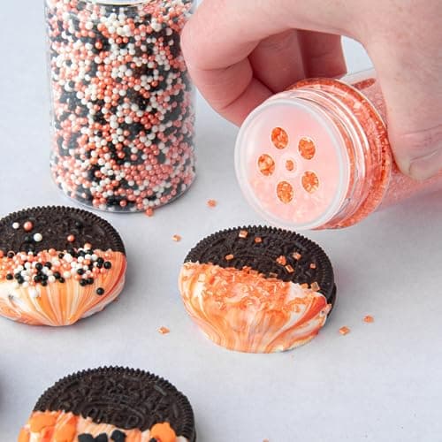 Sweets Indeed Halloween Sprinkles 4-Pack – 11.57 oz Jar Set | Candy Eyeball Mix, Bat & Pumpkin Quin Mix, Orange Sanding Sugar & Black/White/Orange Nonpareils | Cupcake & Cookie Decorations - Image 7