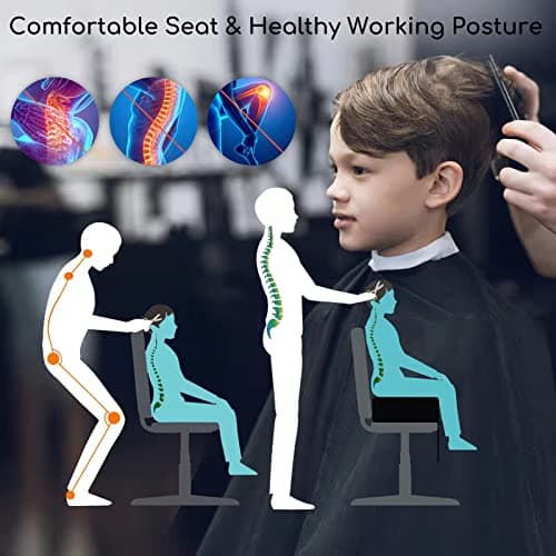 YOSHIKO Salon Booster Seat Cushion for Hair Cutting Salon Leather Pads, Boat Booster seat Cushion, Styling Chair Seat Booster, Barber Beauty Salon Spa Equipment Black - Image 6