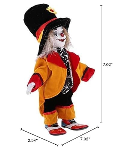 Taotenish Clown Doll Porcelain Clown Model Porcelain Doll Circus Props Delicate Arts Crafts for Home Decoration Desk Ornaments 18cm - Image 7