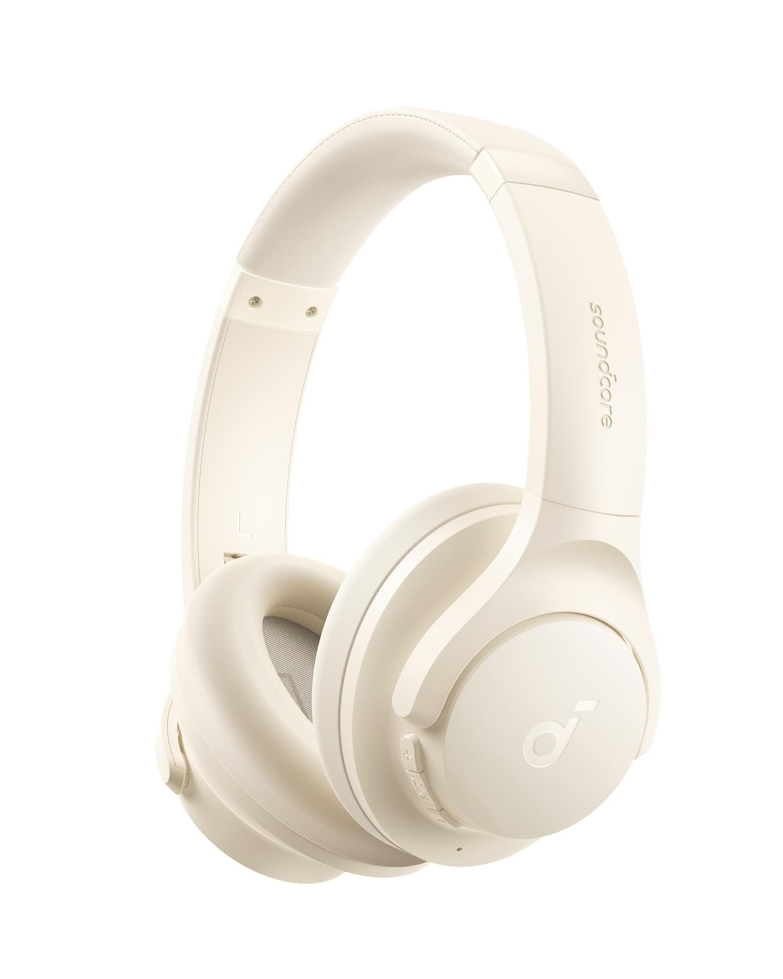 Soundcore by Anker Q20i Hybrid Active Noise Cancelling Headphones, Wireless Over-Ear Bluetooth, 40H Long ANC Playtime, Hi-Res Audio, Big Bass, Customize via an App, Transparency Mode (White) Almond White