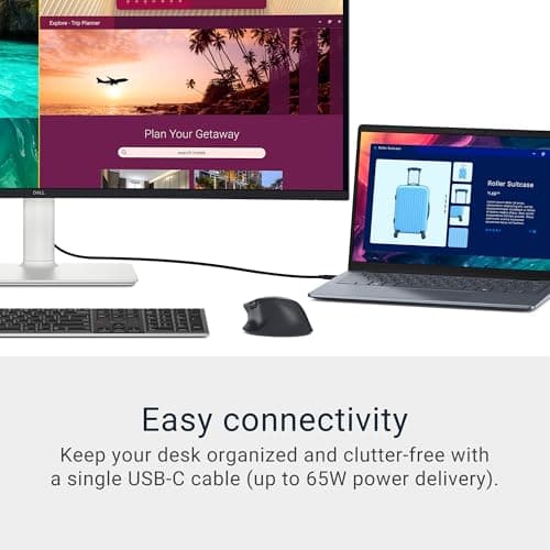 Dell 34 Plus USB-C Curved Monitor - S3425DW - 34-inch (3440 x 1440) up to 120 Hz 21:9 Display, VA Panel, AMD FreeSync Premium, 99% sRGB, 95% DCI-P3, Integrated Speakers, 3000:1 Contrast Ratio - Image 6